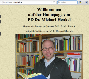Henkel auf seiner inzwischen abgeschalteten Homepage mhenkel.de (Screenshot: 2015)